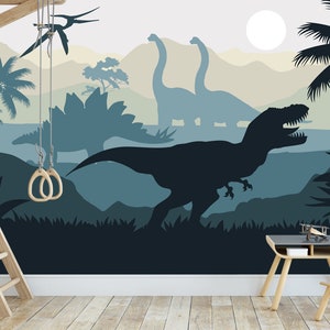 Large T Rex Wallpaper Boy Bedroom, Dinosaur Wallpaper Peel and Stick, Jurassic World Wall Mural Teen Boy Room, Toddler Boy Dino Decor Kids