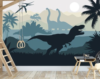 Dinosaur Wallpaper for Baby Boy Nursery Decor, Jurassic T Rex Boys Room Decor Dino Wallpaper Mural, Dinosaur Wall Mural for Kids Room