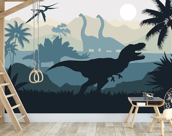 Dinosaur Wallpaper for Baby Boy Nursery Decor, Jurassic T Rex Boys Room Decor Dino Wallpaper Mural, Dinosaur Wall Mural for Kids Room