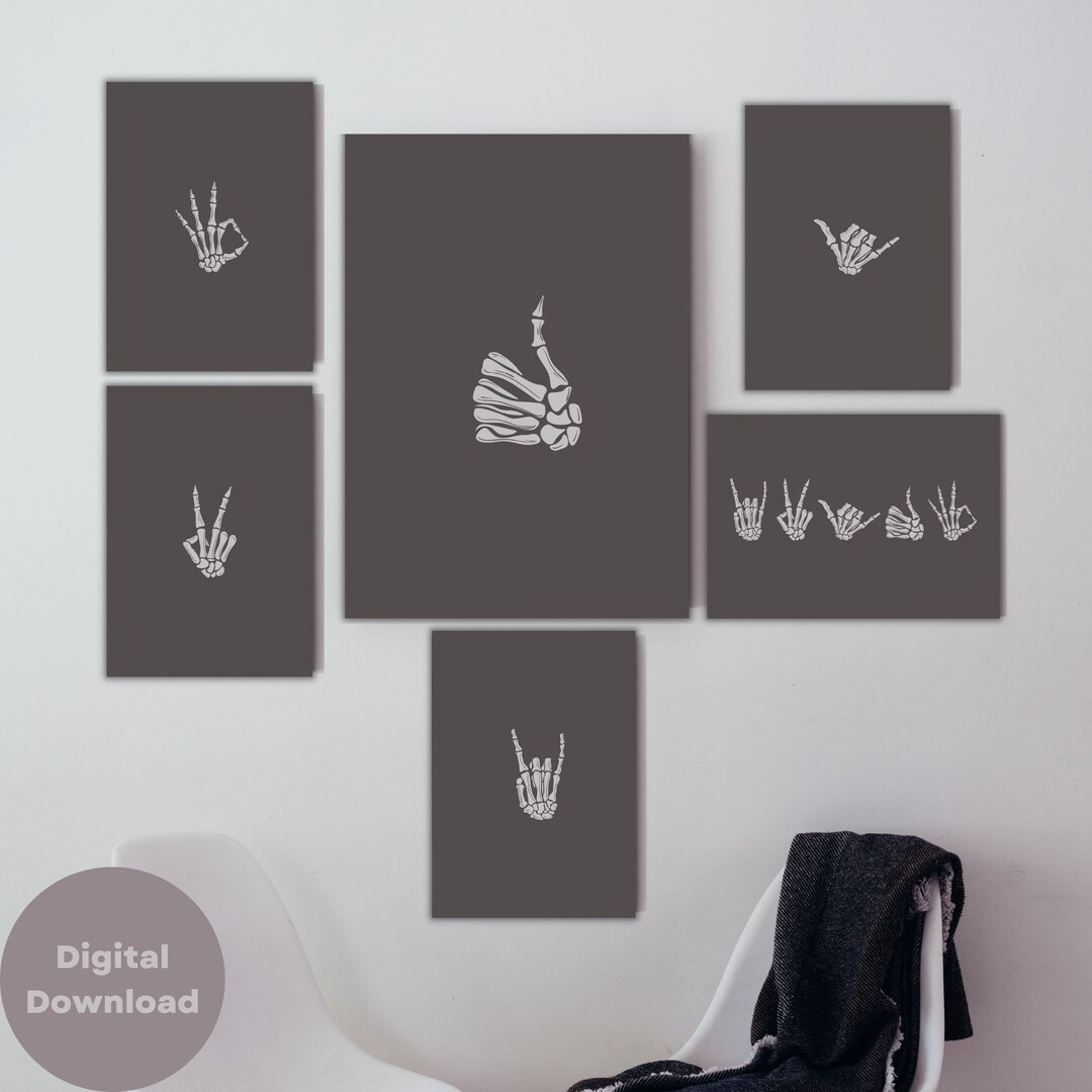 Buy Halloween Printable Gallery Wall Art Bundle Set of 6 Print Online ...