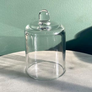 Small Vintage Glass Cloche Dome - Clear Display Cover for Curios, Candles or Decor - French Country Cottagecore Styling
