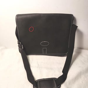 Sacoche professionnelle pour ordinateur portable Euro-Design avec bandoulière - Similicuir noir