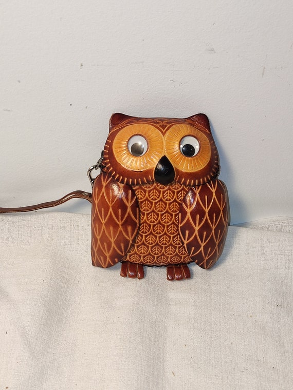 Owl Shaped Leather Coin Bag
