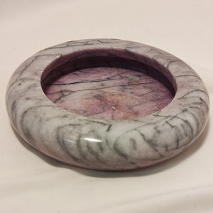 Vintage Natural Stone Marble Ashtray Dish: Unique Collectible Table Decor, Candle Holder & Gift Idea