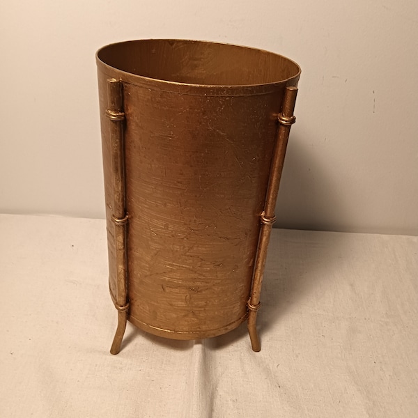 Vintage brass/metal wastebasket,umbrella holder, home decoration,