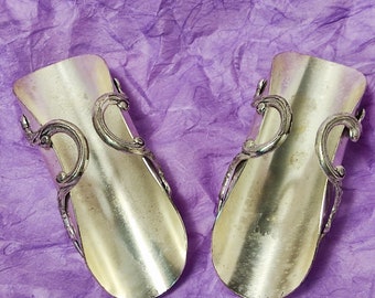 Two vintage silver plated footed napkin rings,metal napkin rings,  table decoration, replacement