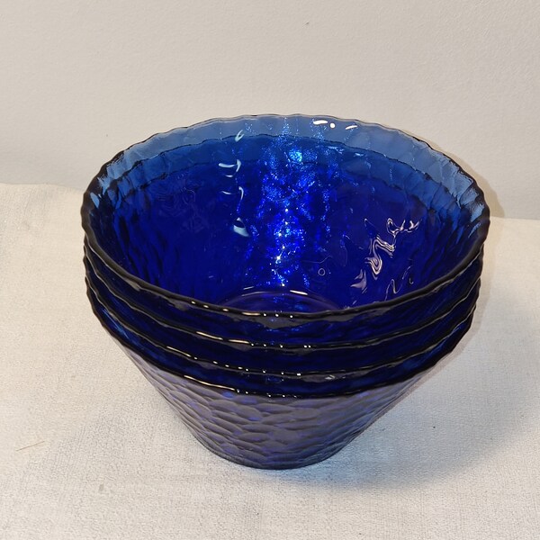 Cobalt Blue Glass Bowls Etsy