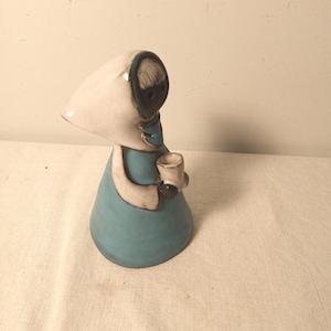 Handcrafted Quebec Pottery Girl Figurine, Canadian Ceramic Art-For Home and Living