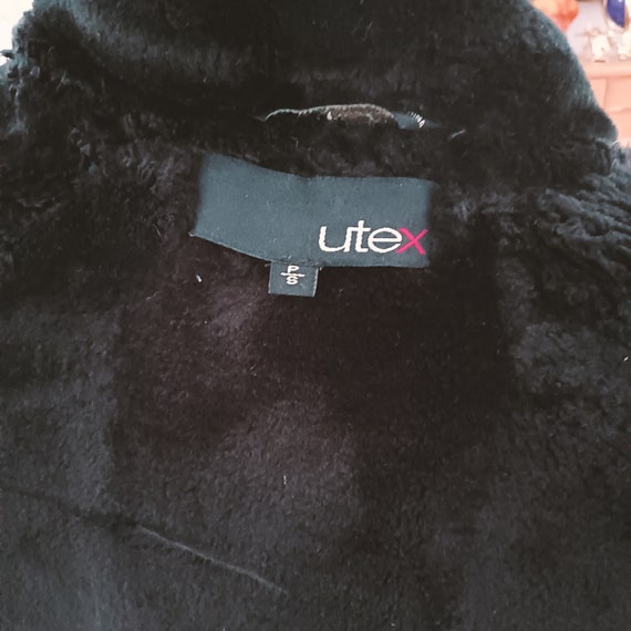 Vintage Utex black women long coat, faux fur lini… - image 7
