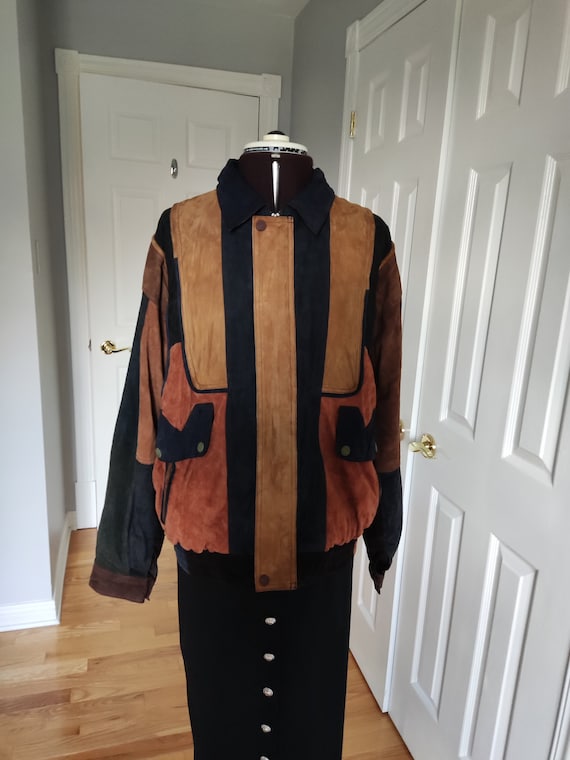 Vintage Italian Suede Unisex Jacket for Spring, Fall,… - Gem