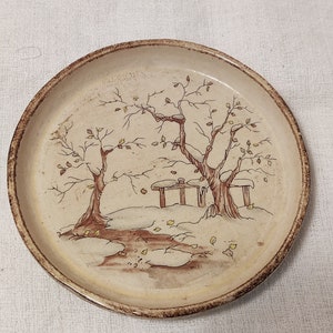 Unique Vintage Hand-Painted Wooden Trinket Dish for Rings