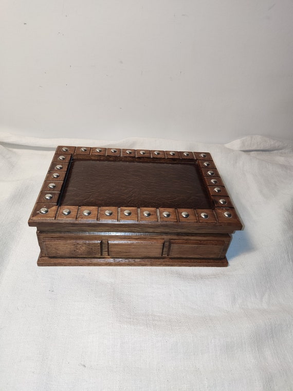 Vintage wooden jewelry box/case,trinket box,jewlr… - image 1