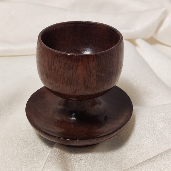 Small vintage wooden egg cup/candle holder, table decoration, wood art,wood collection