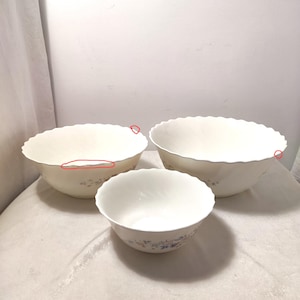 Set di ciotole per insalata in vetro opalino vintage Arcopal France Champetre - Varie dimensioni per la tavola