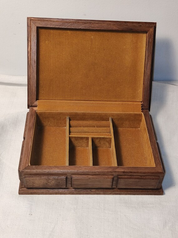 Vintage wooden jewelry box/case,trinket box,jewlr… - image 6
