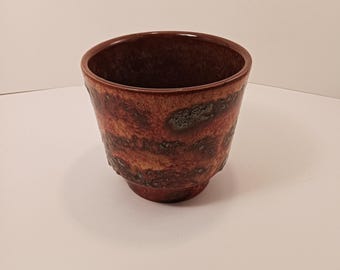 ヴィンテージ西ドイツ製屋内用陶器プランター：レトロな植木鉢は