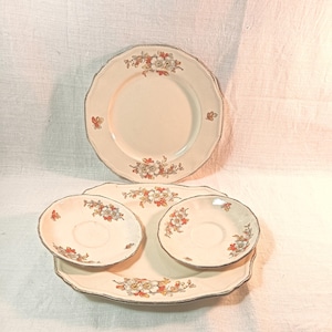 4 Pcs England Vintage Alfred Meakin Marigold Astoria Shape Ceramic Saucer For replacement
