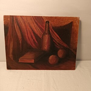 Obra de arte antigua sobre lienzo acrílico sobre cartón para decoración del hogar.