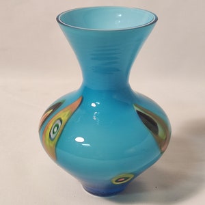 Vintage Blue Glass Bud Vase for Flowers and Table Decor