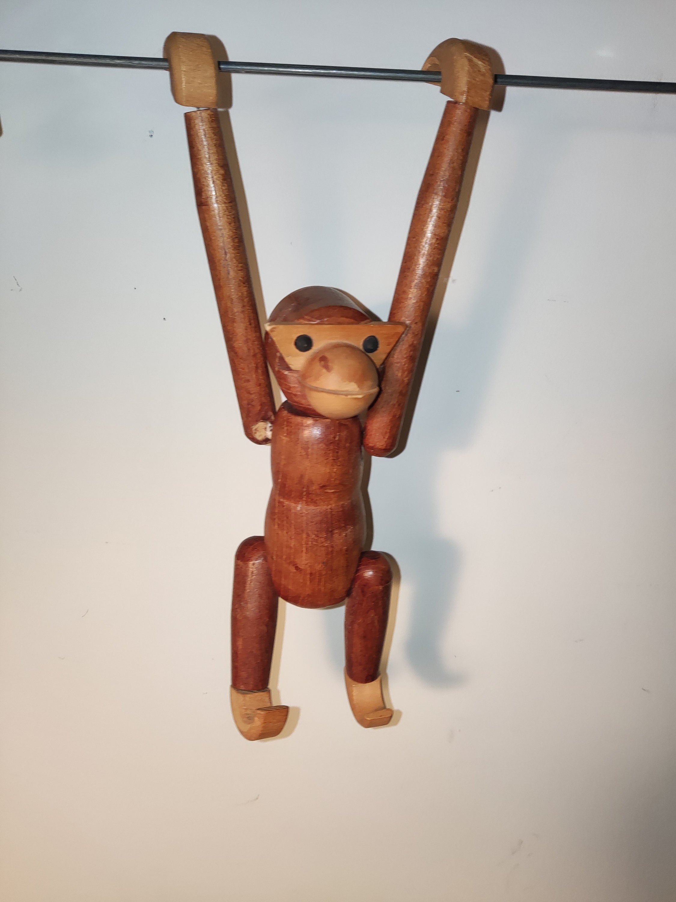 Vintage Japanese Handmade Wooden Hanging Monkey Wood Doll Etsy