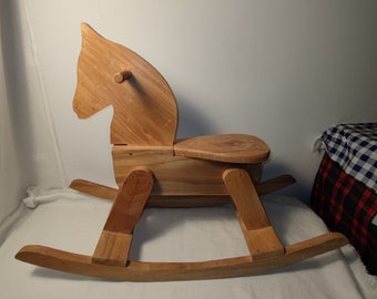 Vintage wooden rocking horse, Canada Manitoba