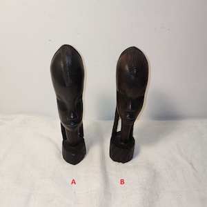 Handcrafted African Ebony Wood Girl Bust Figurines - Unique Decorative Sculptures for Art Collectors