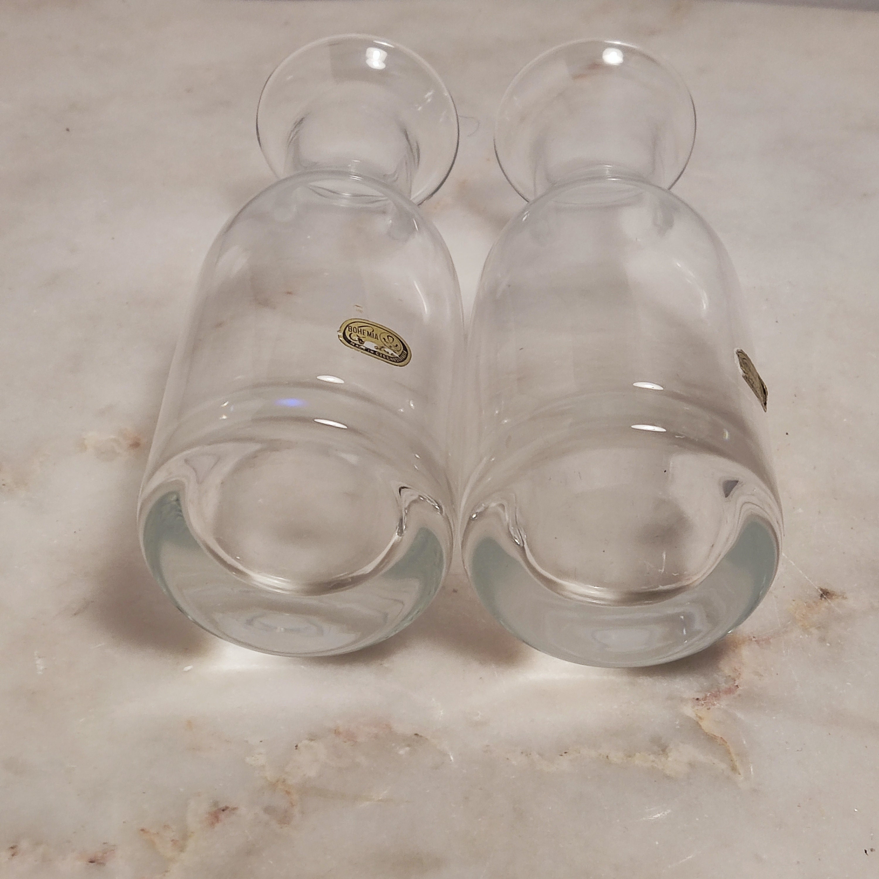 ヴィンテージ ボヘミアン ガラス バッドベース - チェコスロバキア