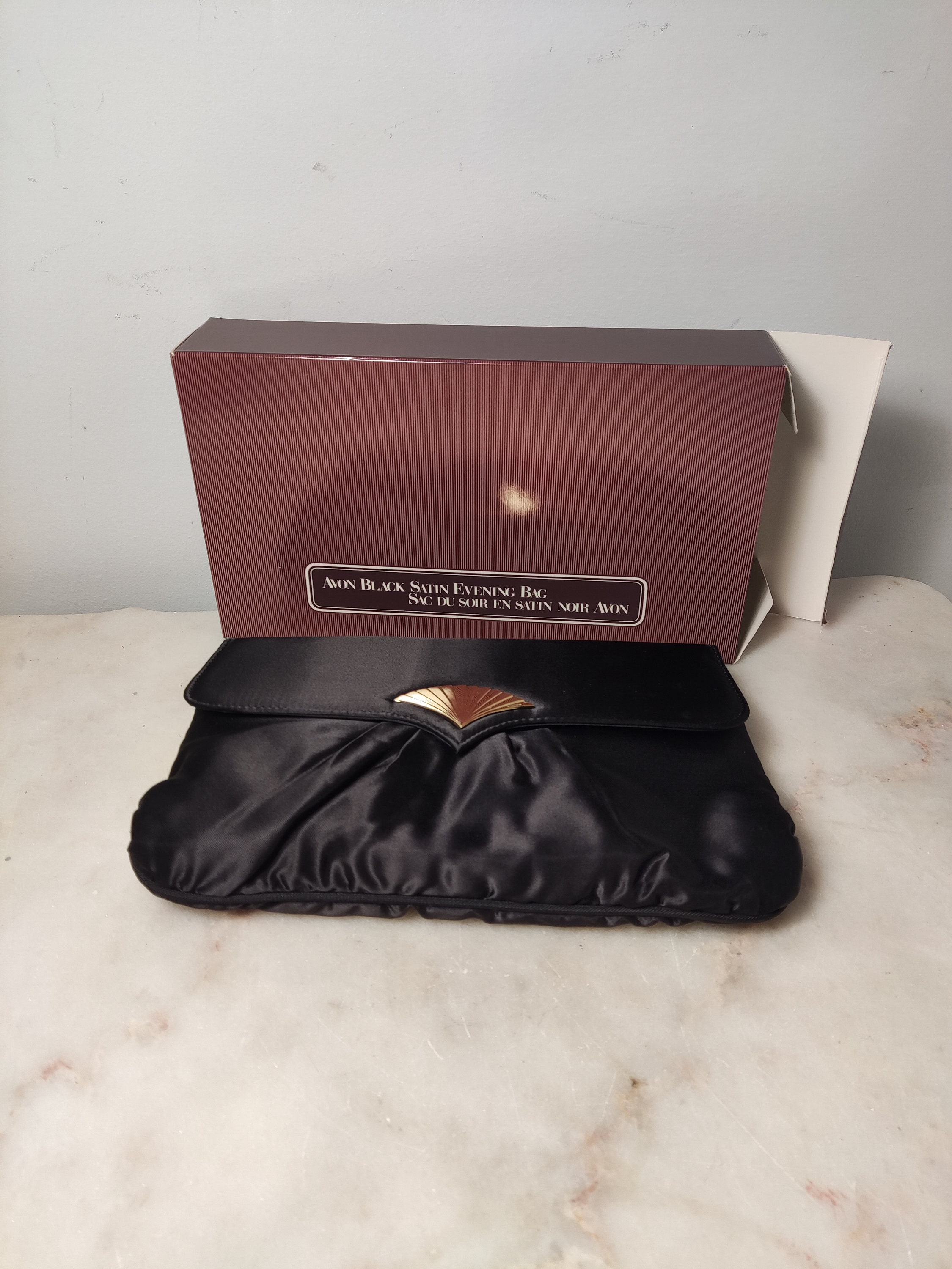 Sac De Soirée Avon - Perles Noir & Or - Neuf Sans Emballage - Petit Sac Élégant