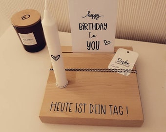 Birthday board including candle and card card holder children's birthday candle holder birthday board wooden board wood black or white birth