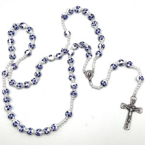 Blue Flower China Rosary