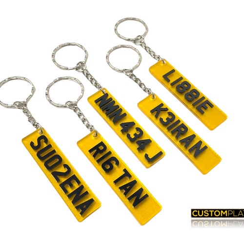 Personalised Number Plate Keyring. Personalized Custom Key Fob Etsy UK