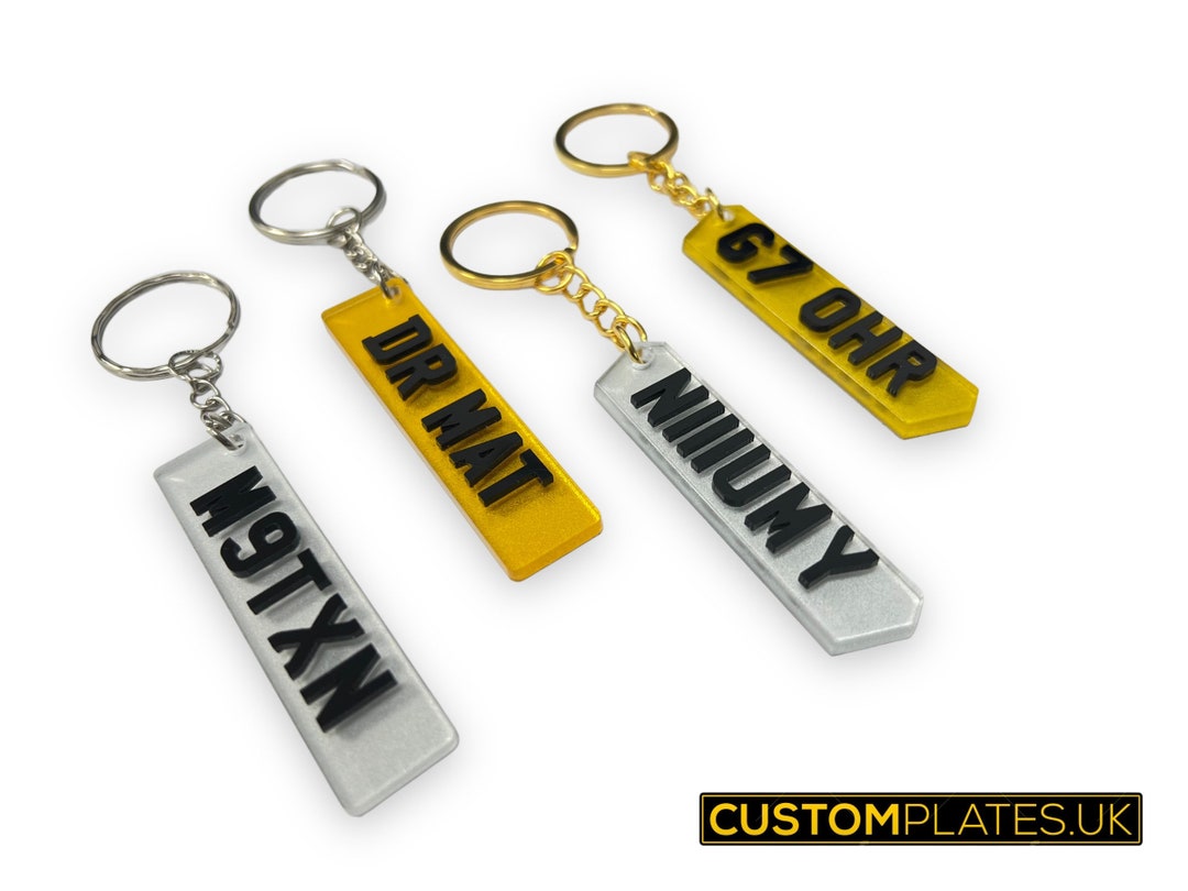Personalised Number Plate Keyring Etsy UK