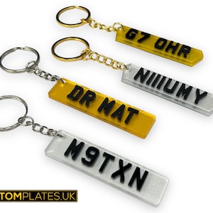 4D Number Plate Key Ring