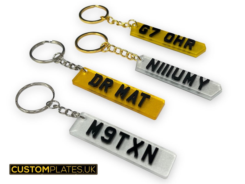 4D Number Plate Key Ring image 1
