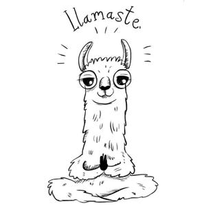 Boceto de tatuaje de llama: adorable diseño de tatuaje lineal de animal, dibujo en tinta en blanco y negro, arte Flash imprimible, descarga digital
