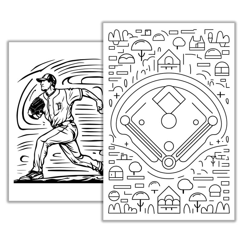 Baseball Coloring Pages – Sports Printable for Kids & Adults, Fun DIY ...