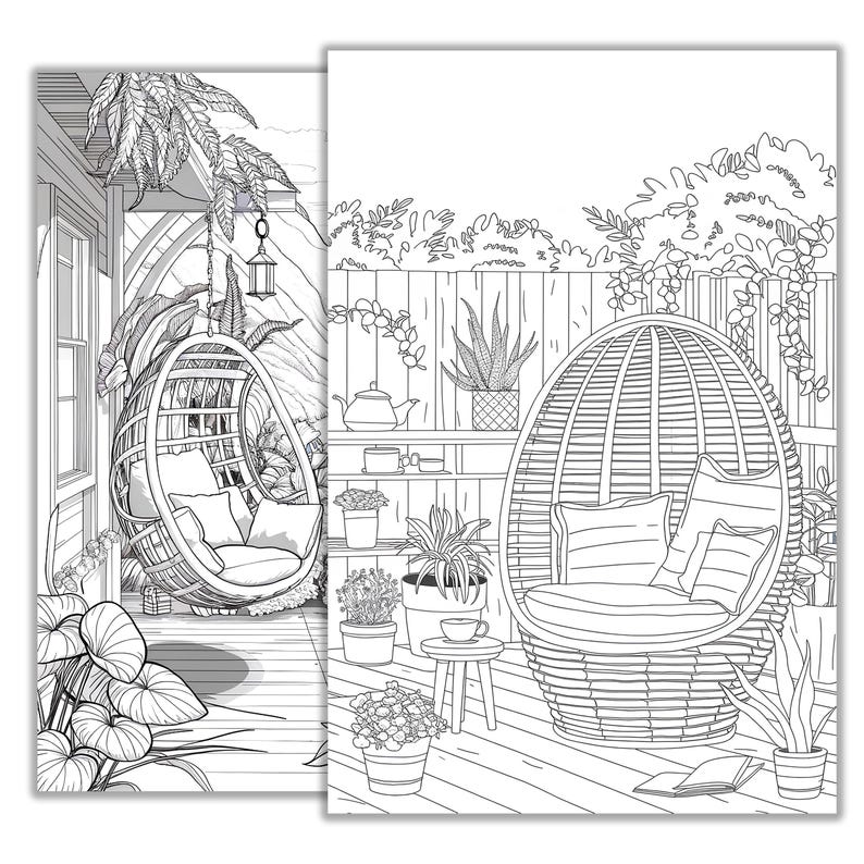 Cozy Place Coloring Page | Printable Relaxation Art for Kids & Adults ...
