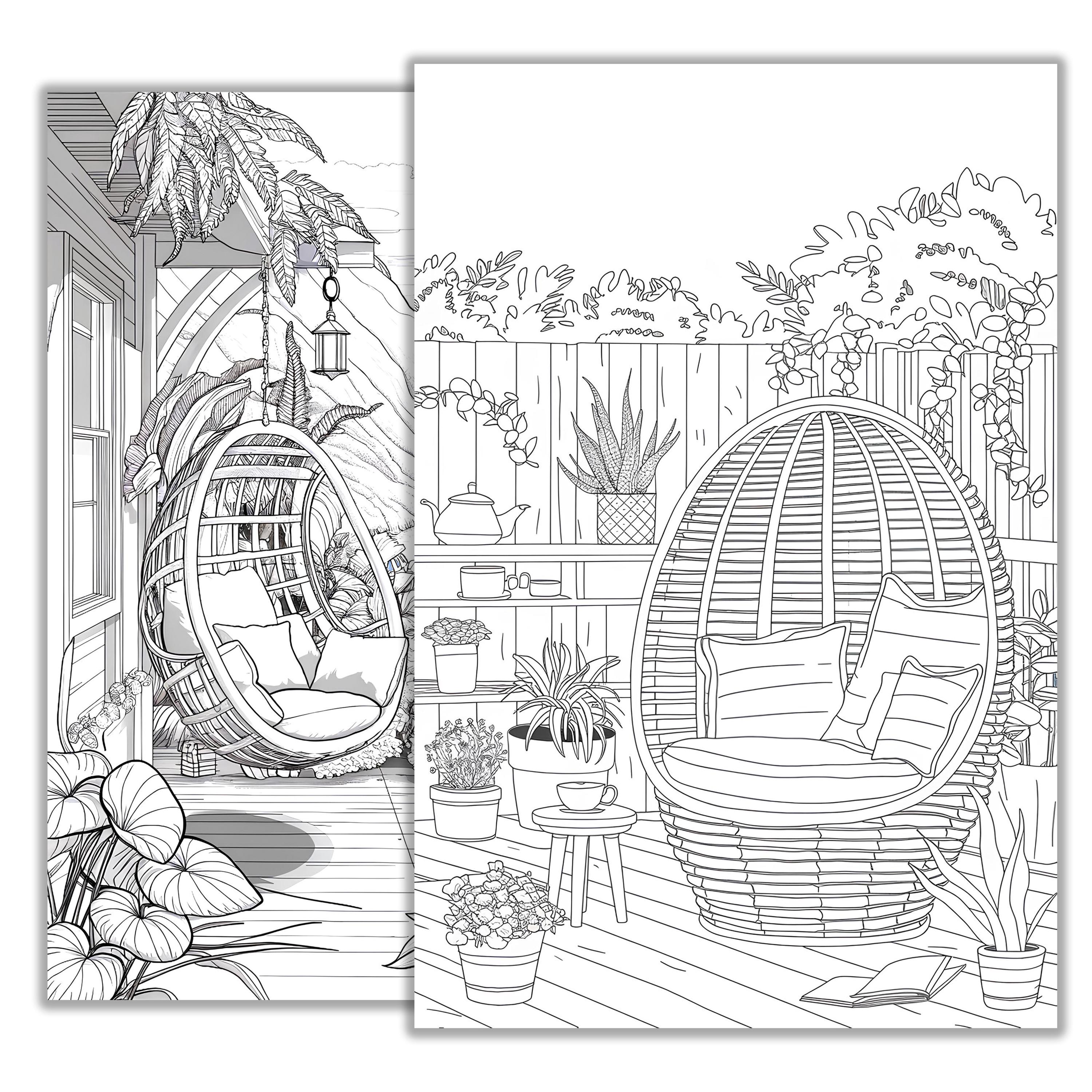 Cozy Place Coloring Page | Printable Relaxation Art for Kids & Adults ...