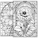 Stained Glass Coloring Page – Printable Mosaic Window Art Coloring ...
