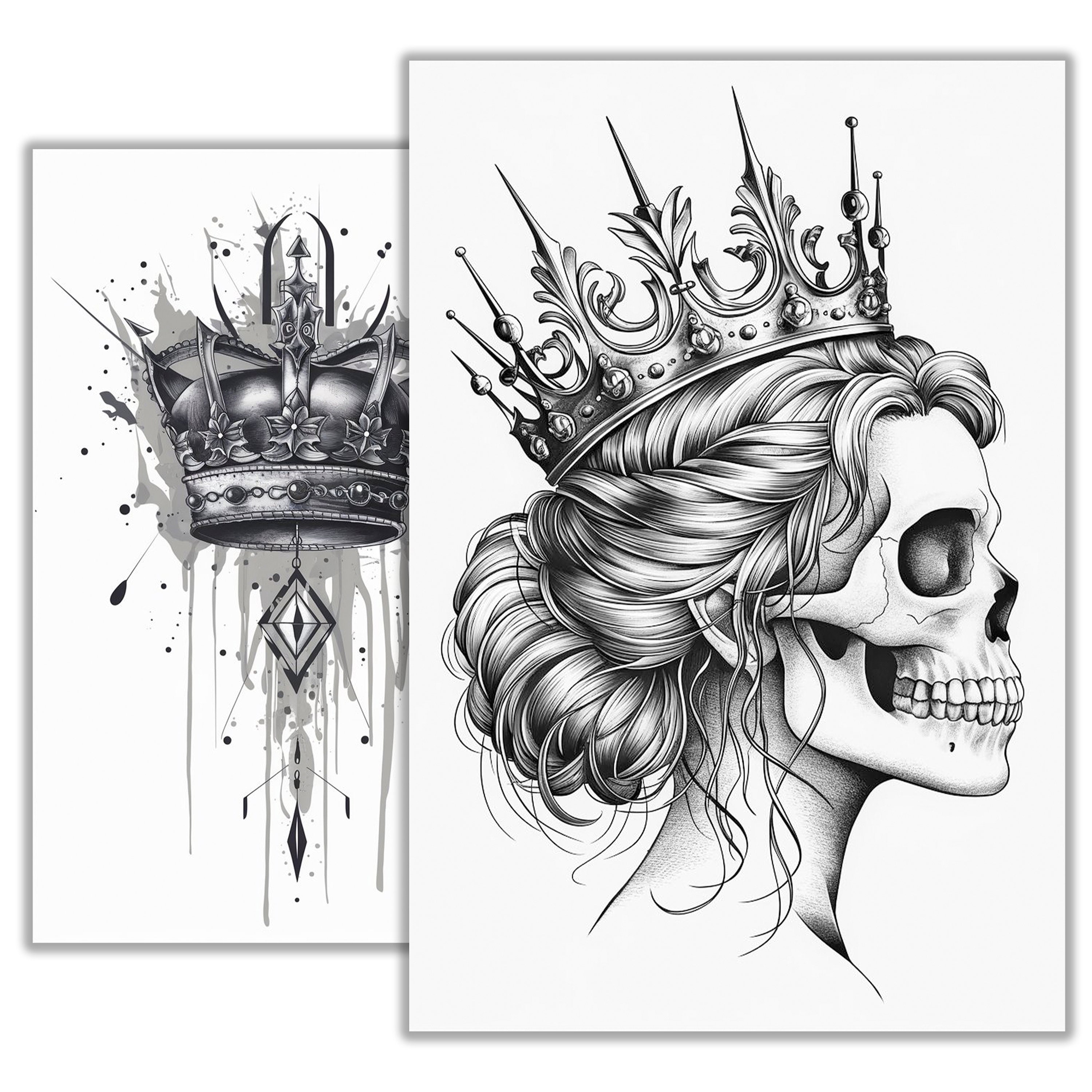 Crown Tattoo Sketch Royal Tattoo Design for Artists & Enthusiasts - Etsy