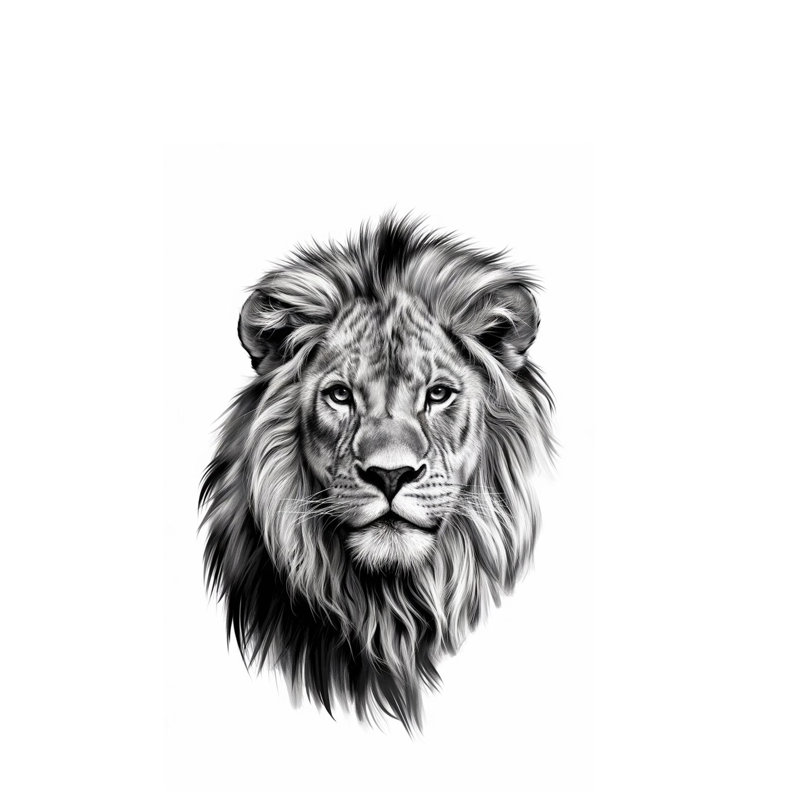 Lion Tattoo Sketch - Fierce and Majestic Design for Ink Inspiration - Etsy