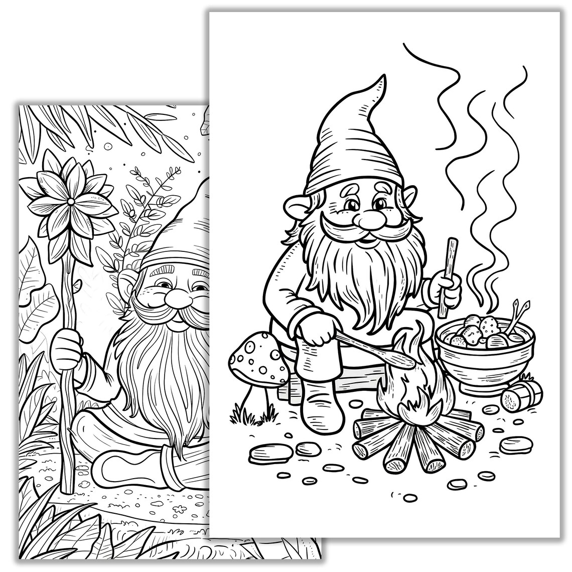 Gnome Coloring Pages – Cute Printable Sheets for Kids & Adults