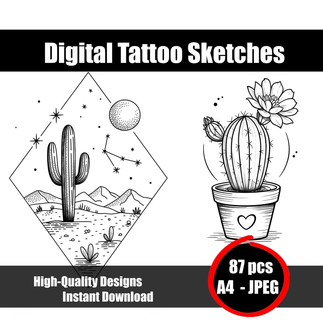 絵画 Plants Tattoo Flash House Plant Tattoo Flash Print, Unframed Prints