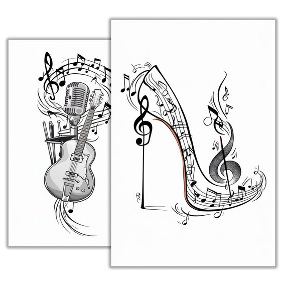 Disegni Di Tatuaggi Con Note Musicali E Stelle Stave Con Note Musicali Disegni Di Tatuaggi Con Note Musicali E Stelle Stave Con Note Musicali