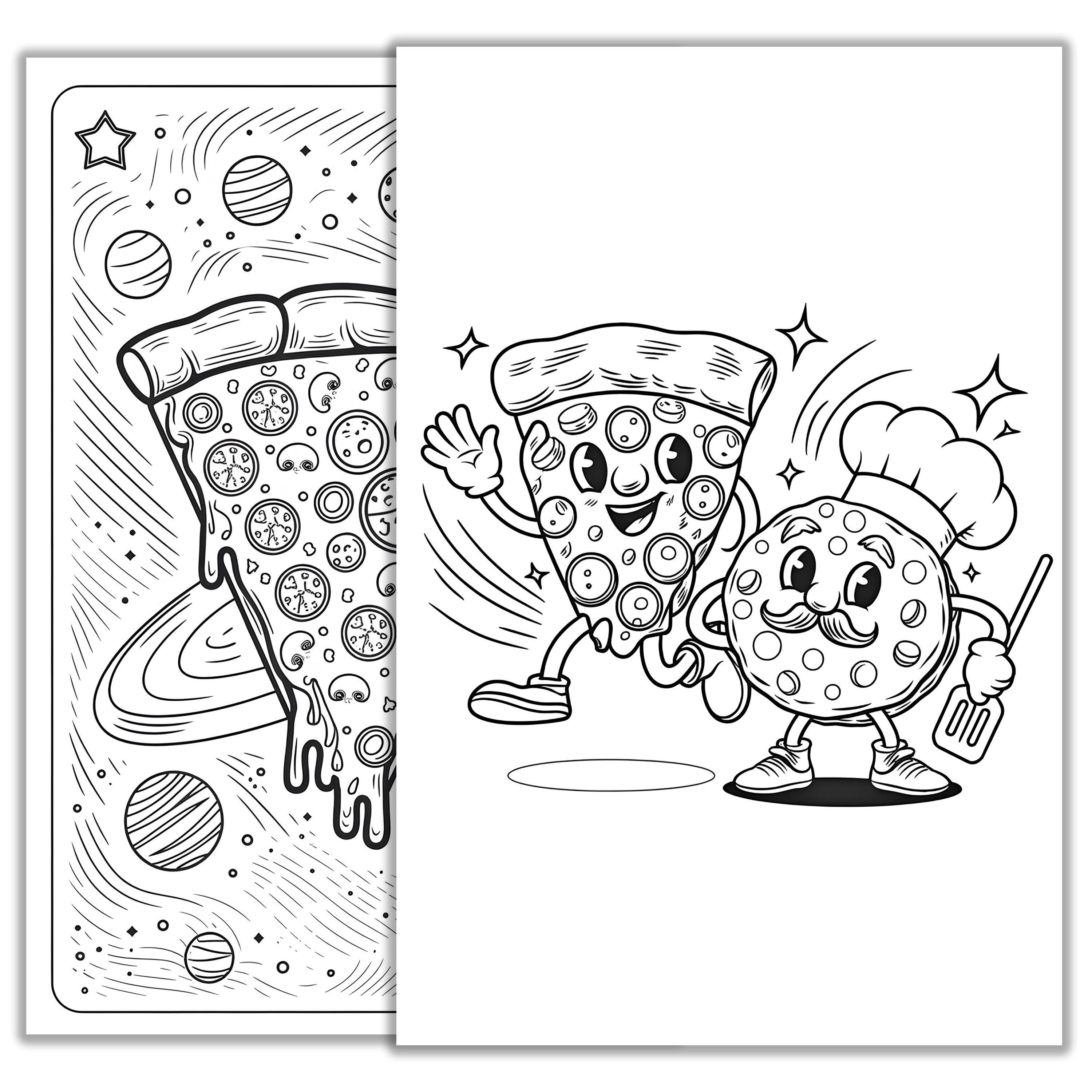 Pizza Coloring Page – Fun Printable Food Coloring Sheet for Kids ...