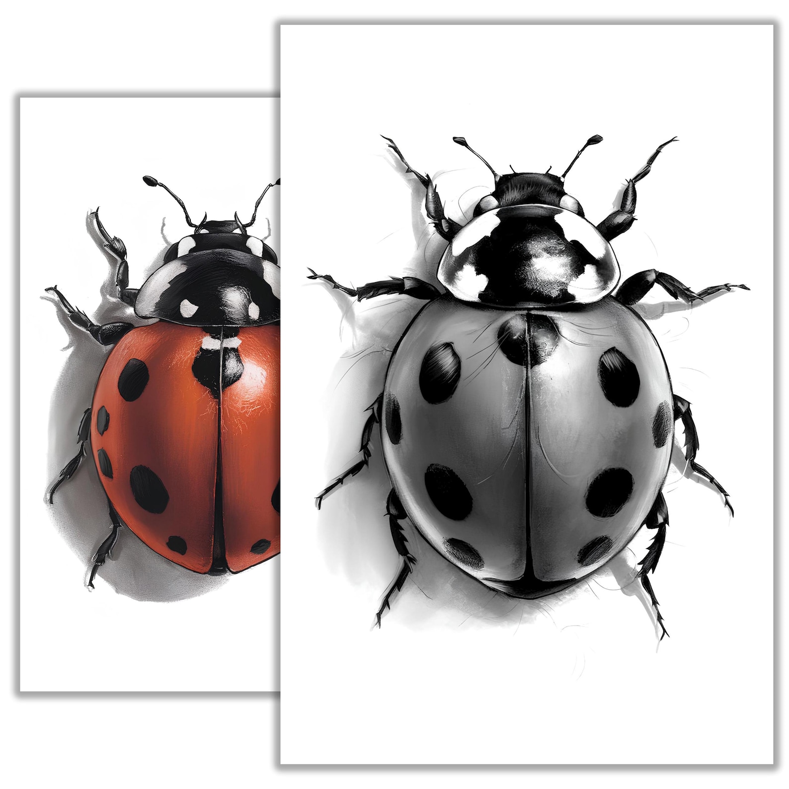 Ladybug Insectr Drawing Ladybug Tattoo Sketch – Hand-drawn Insect Line Art Design, Minimalist ...