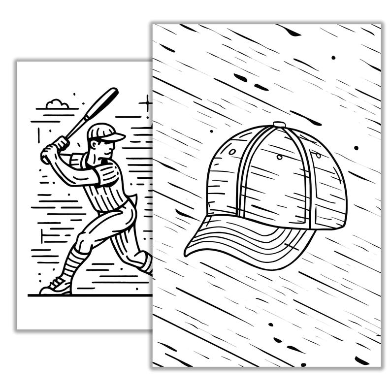 Baseball Coloring Pages – Sports Printable for Kids & Adults, Fun DIY ...