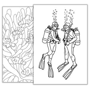 Underwater Exploration Coloring Page | Printable Ocean Adventure Art ...