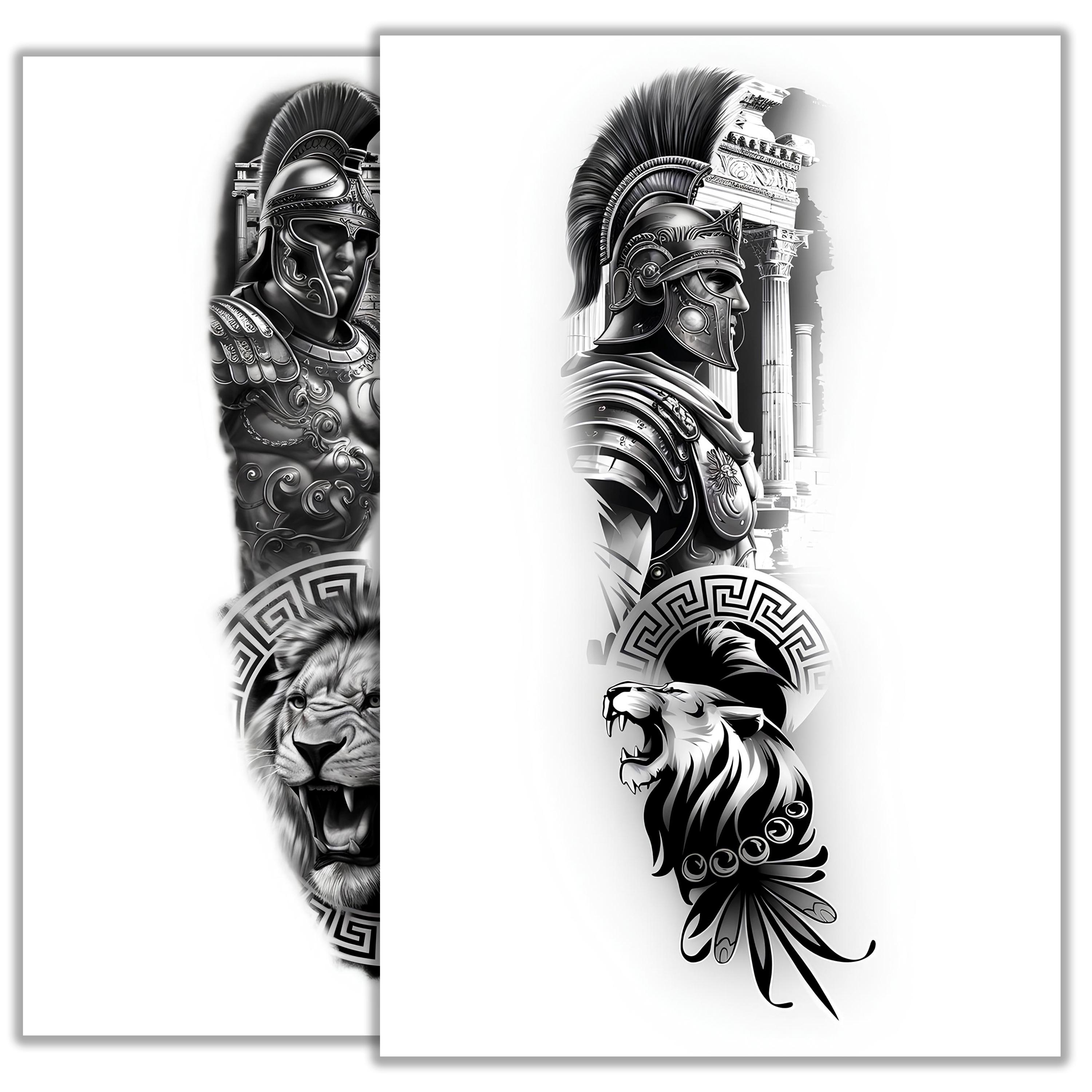 Roman Warrior Tattoo Sketch Hand drawn Soldier Gladiator Design For roman-warrior-tattoo-sketch-hand-drawn-soldier-gladiator-design-for