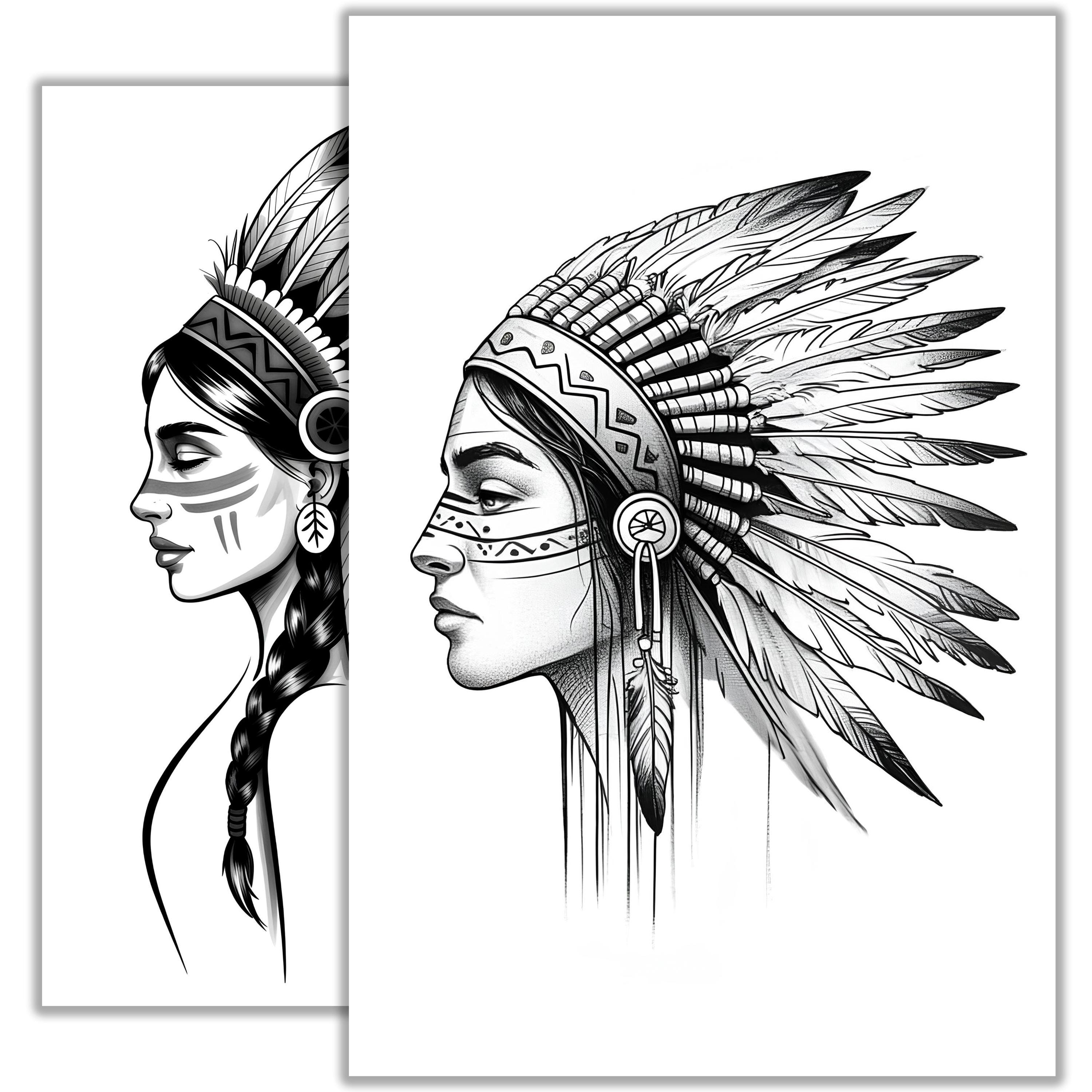 Indian native woman tattoo Black and White Stock Photos \u0026 Images - Alamy, image size:3000x3000